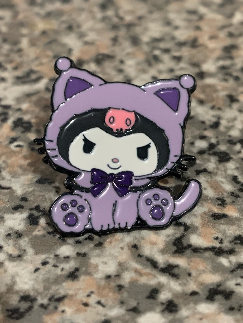 Sanrio Kuromi Lavender Cat Outfit Enamel Pin